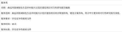 曲远河流域绿色生态乡村振兴示范区建设项目可行性研究报告编制竞争性磋商成交结果公告